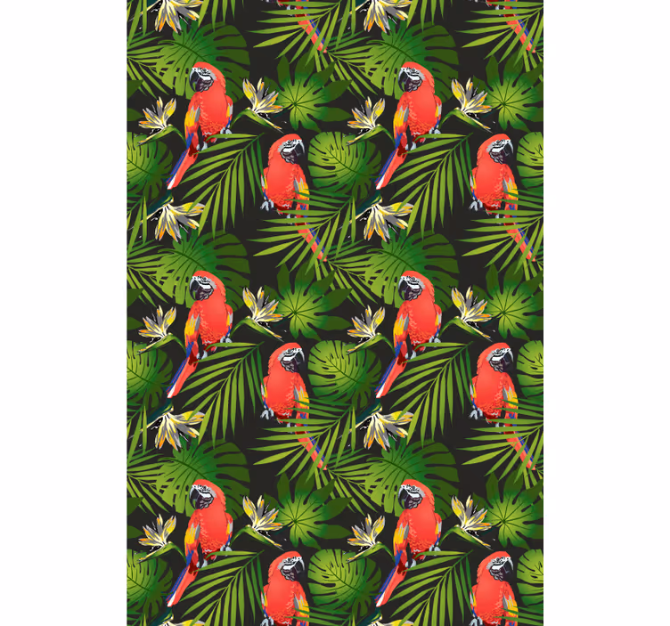 Rollo Fenster Tiere bunte tropische papageien - TenStickers