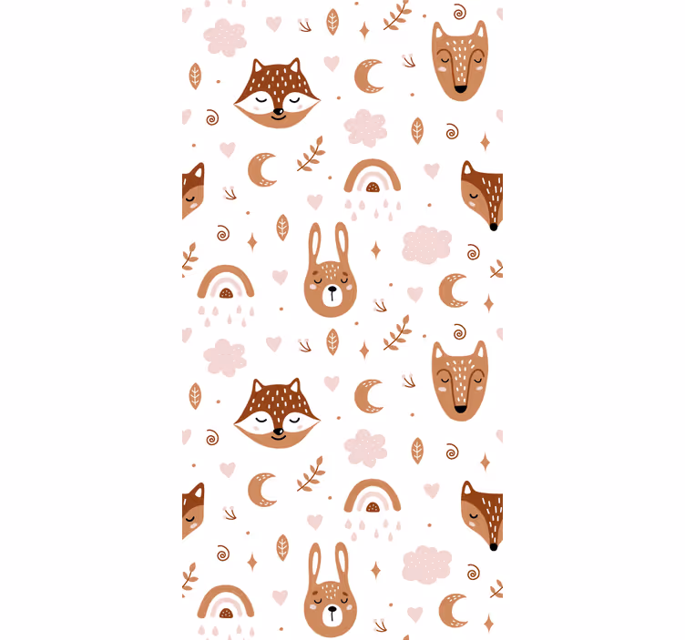 Rollo Fenster Tiermuster waldbewohner - TenStickers