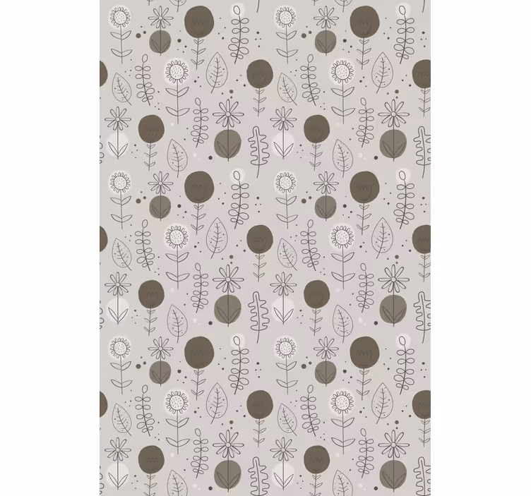 Rollo Fenster Blumen und Pflanzen graues stilvolles thema - TenStickers