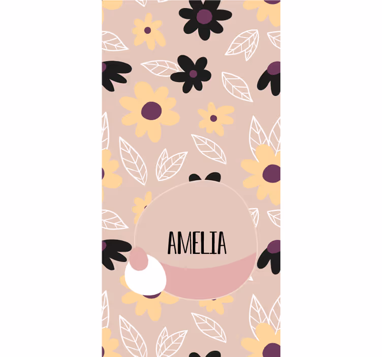 Rollo Fenster mit Namen individuelles florales namensdesign - TenStickers