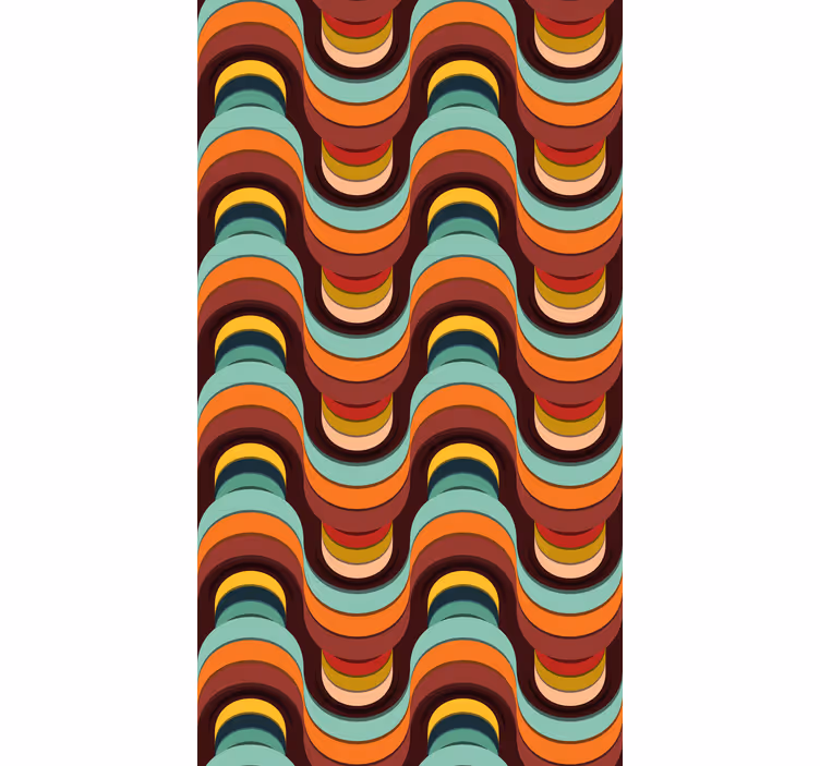 Rollo Fenster Vintagemuster retro-wellenmuster - TenStickers