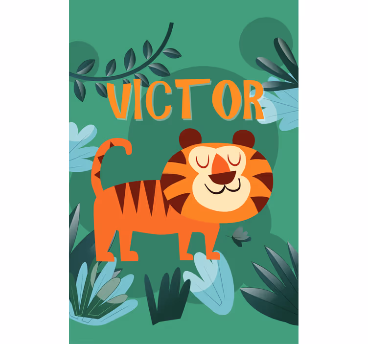 rollo für Babys Süßer tiger für jungen mit Namen - TenStickers