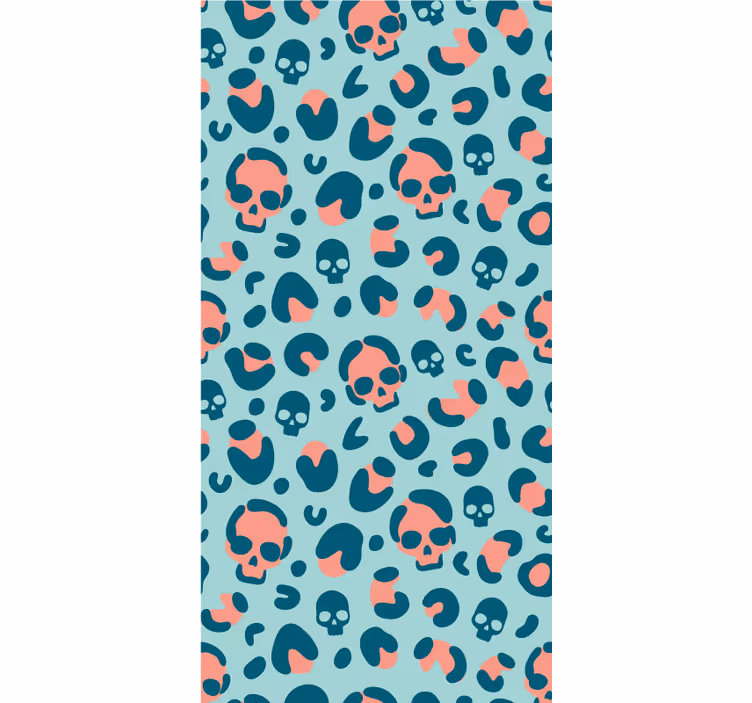 rollo für Jugendliche Blaues und pinkes totenkopf-leopardenmuste - TenStickers