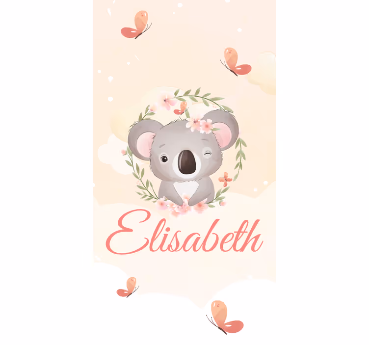 Rollo Fenster Kinderzimmer baby-koala mit namen - TenStickers