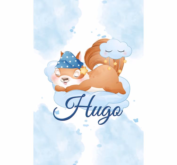 rollo für Babys Süßes eichhörnchen für jungen mit Namen - TenStickers