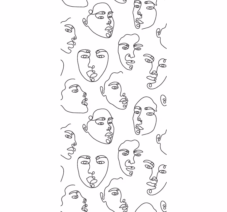 Rollo Fenster Originell umrisskunst gesichter - TenStickers
