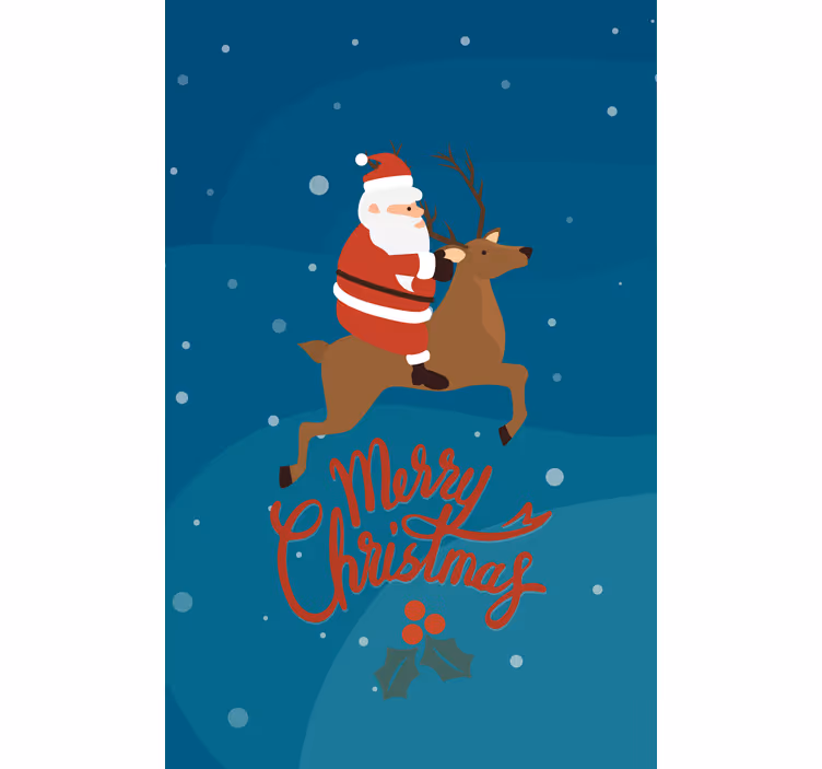 Rollo Fenster Originell weihnachtsmann reitet rentier - TenStickers