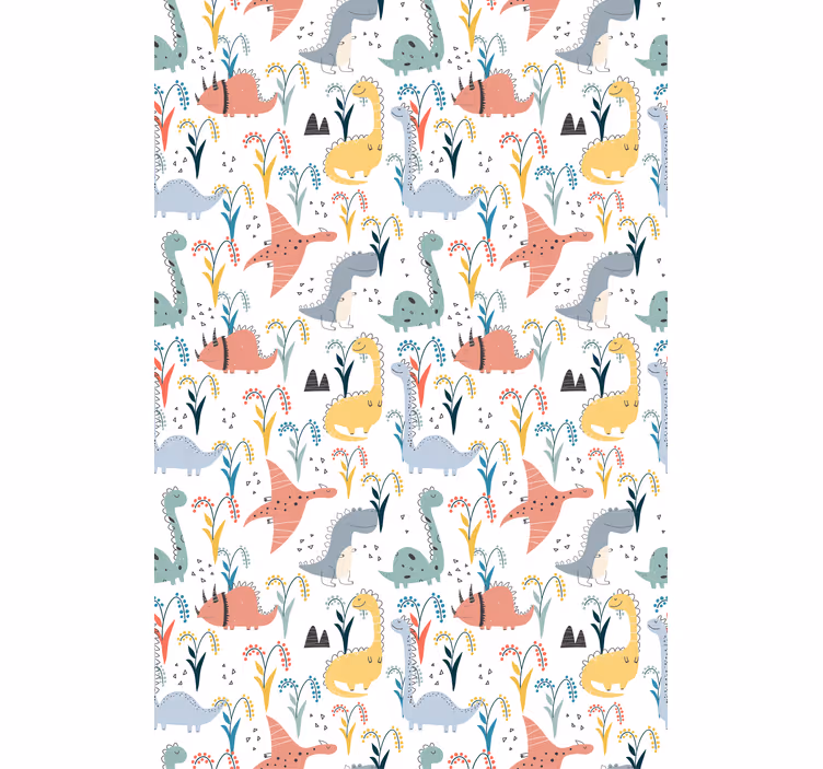 Rollo Fenster Dinosaurier skandinavisches buntes muster - TenStickers