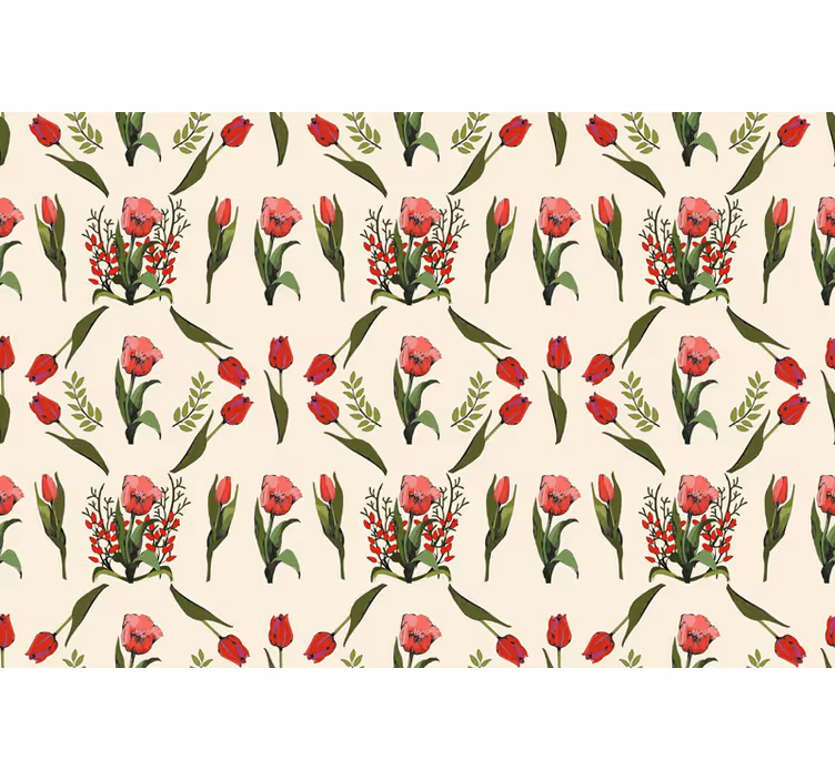 Rollo Fenster Blumen elegantes beiges arrangement - TenStickers