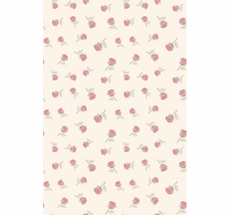 Rollo mit Blumen und Pflanzen Romantisches vintage-rosenmuster - TenStickers