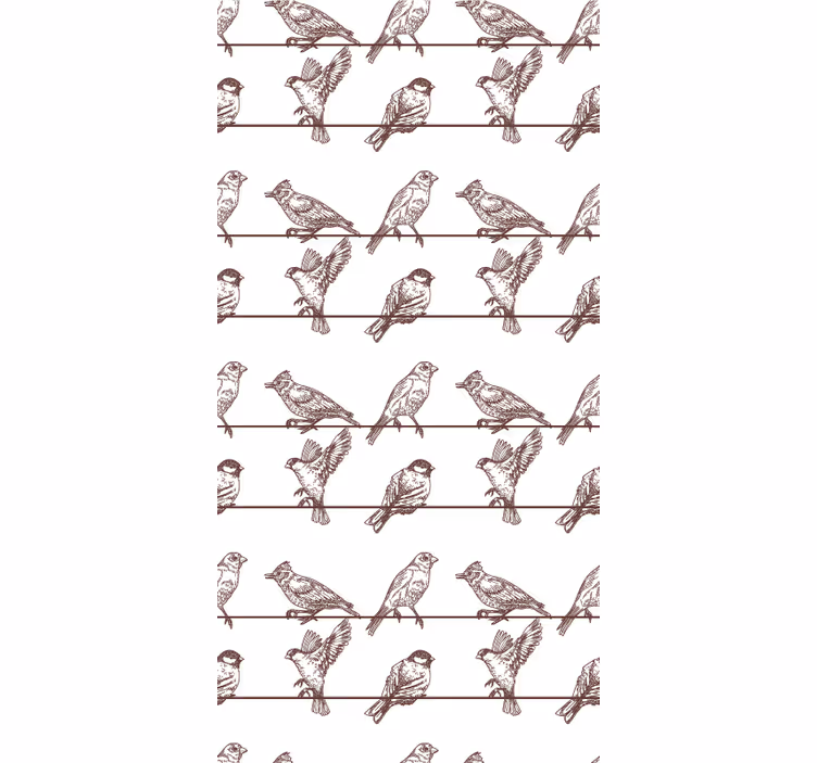 Rollo fenster blumen und pflanzen vögel auf Ästen - TenStickers