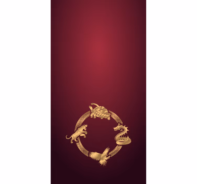 Rollo fenster tiere mit verzierten goldenen kreaturen - TenStickers
