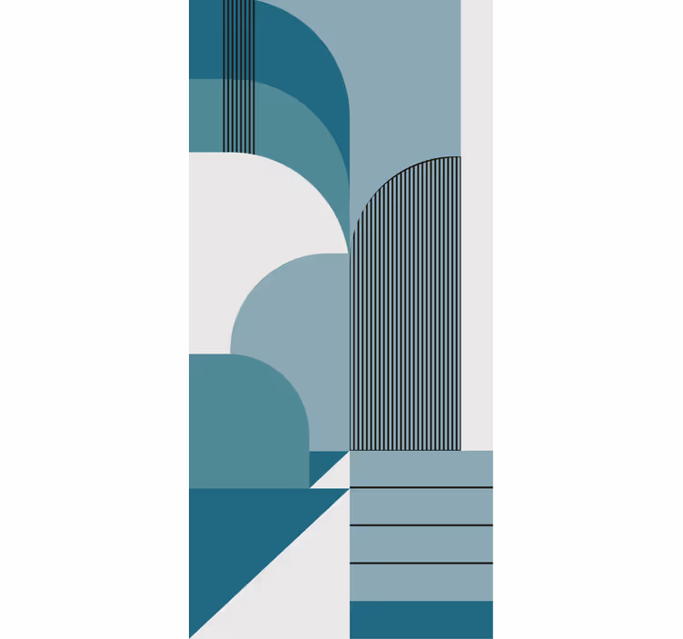 Rollo fenster modern mit blauen bogenmustern - TenStickers
