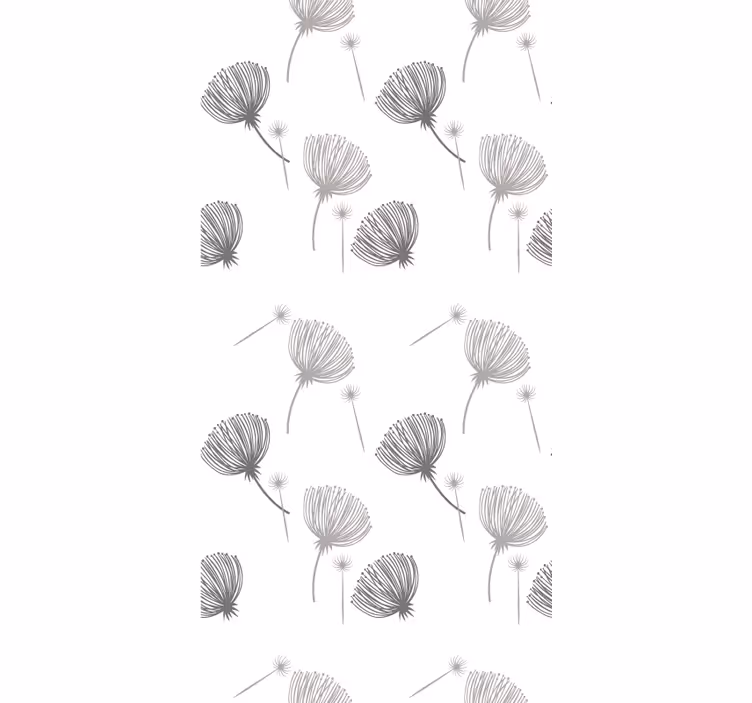 Rollo Fenster Blumen und Pflanzen weiches graues muster - TenStickers