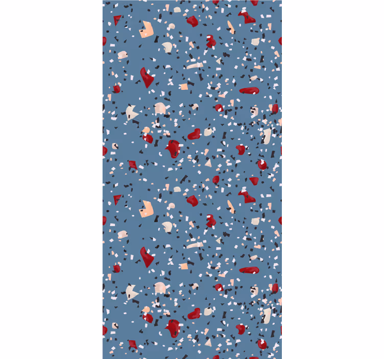 Rollo Fenster mit Muster blauer geometrischer terrazzo - TenStickers