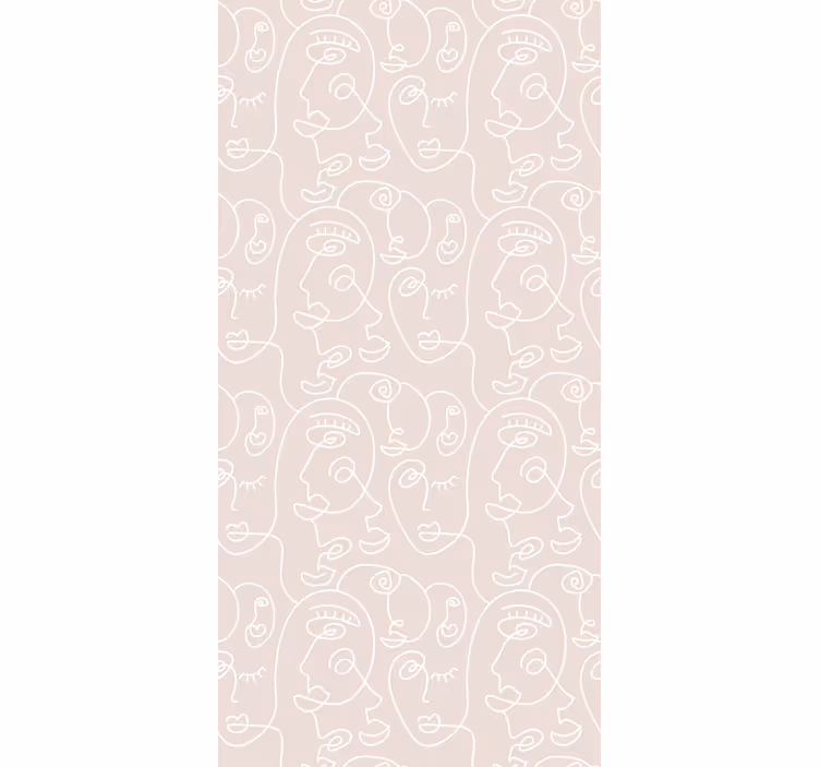 Rollo Fenster Zeichnung abstrakte liniengesichter - TenStickers