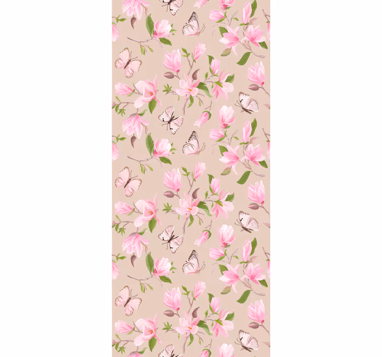 Rollo fenster blumen und pflanzen zarte blumenfalter - TenStickers