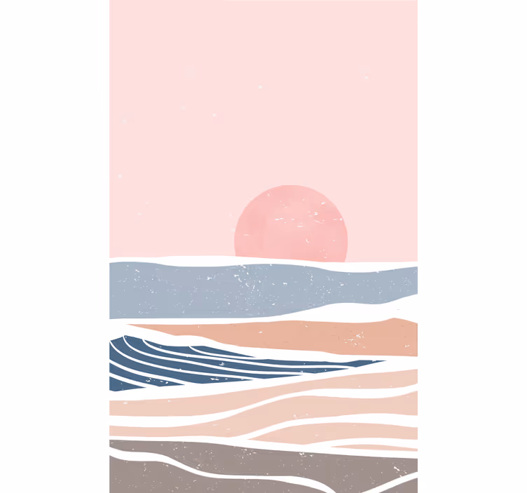 Rollo fenster vintagemuster ruhige sonnenuntergangswellen - TenStickers