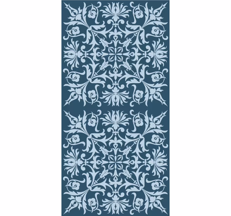 Rollo fenster blumen und pflanzen im französischen blau - TenStickers