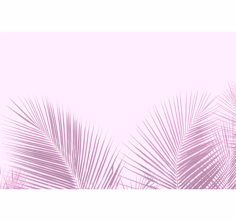 Rollo Blumen und Pflanzen Rosa palmblätter im kawaii-stil - TenStickers