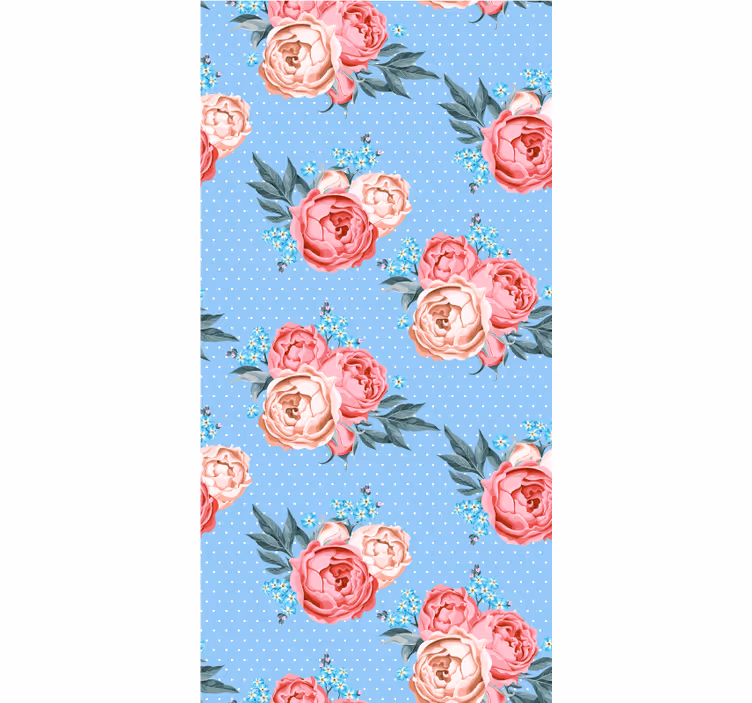 Rollo mit Blumen und Pflanzen Rosa gemaltes blumenmuster - TenStickers