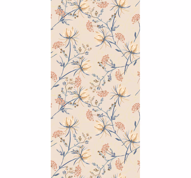 Rollo fenster blumen und pflanzen beige blütenmuster - TenStickers
