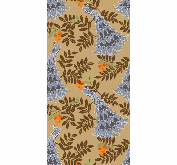 Rollo Fenster Blumen anmutiges pfauendesign - TenStickers