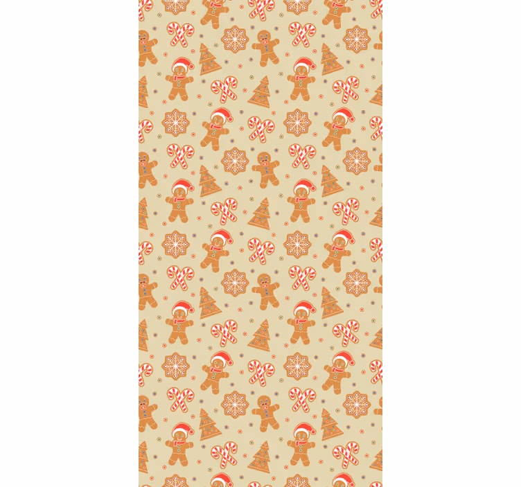 rollo mit Textur und Muster Lebkuchen-weihnachtsmann-muster - TenStickers