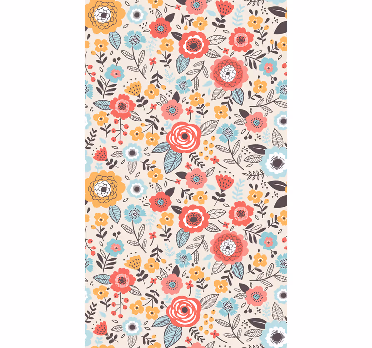 Rollo mit Blumen Buntes Muster gemalt - TenStickers