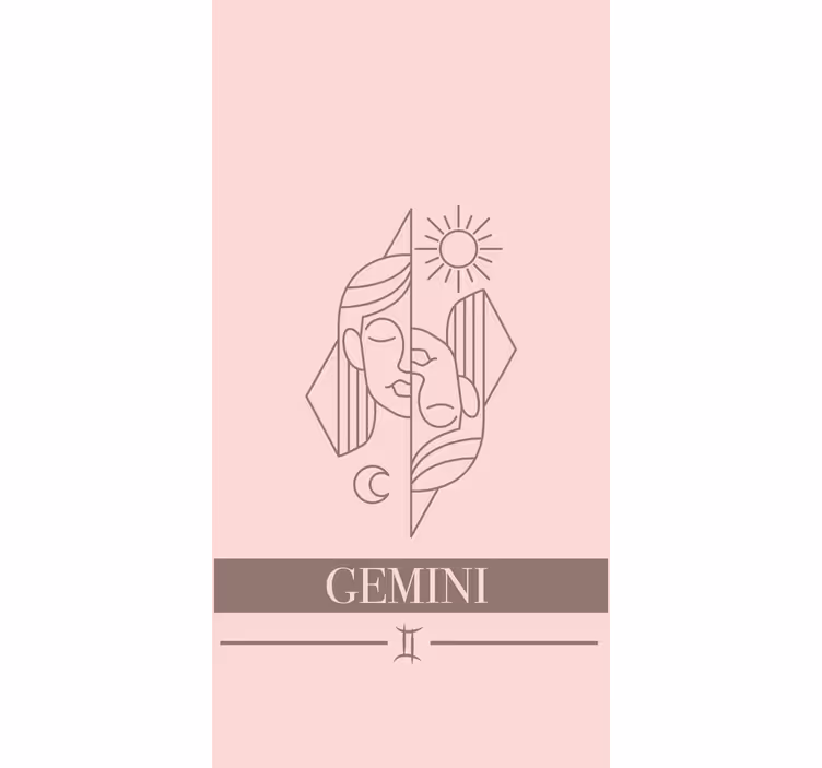 rollo für Jugendliche Zwillinge rosa karte sternzeichen Design - TenStickers