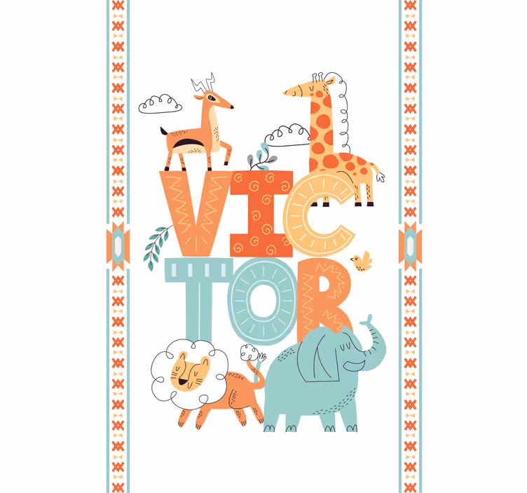 Rollo Fenster Kinderzimmer wilde tiere mit namen - TenStickers