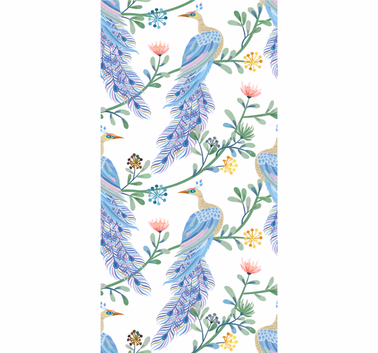 Rollo fenster blumen und pflanzen pfau mit blumen - TenStickers