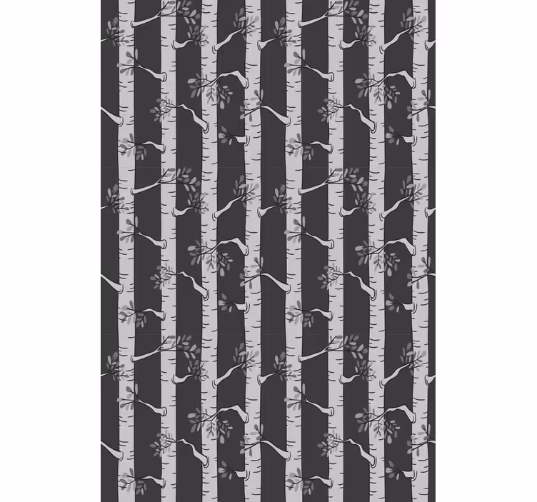 Rollo Fenster Baum birke schwarz und grau muster - TenStickers