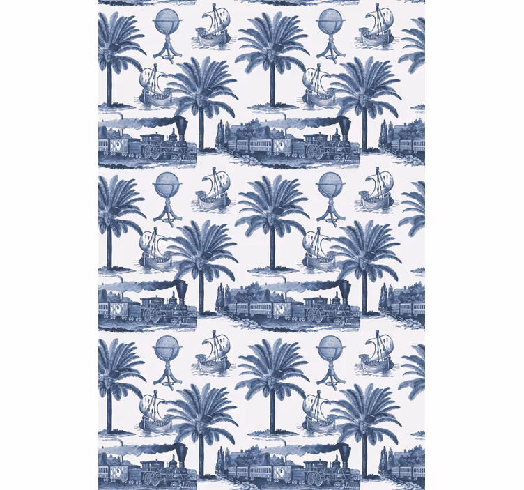 Klassische Rollos Französisches vintage-muster in blau - TenStickers