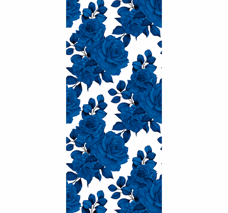 Rollo Fenster Blumen und Pflanzen azurblaues blütenmotiv - TenStickers