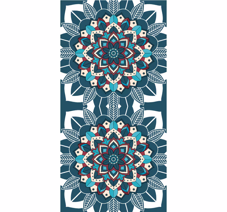 Rollo Fenster mit Muster elegante blaue fliesen - TenStickers