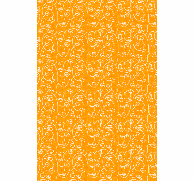rollo mit Textur und Muster Abstrakte orange gezeichnete frauen - TenStickers