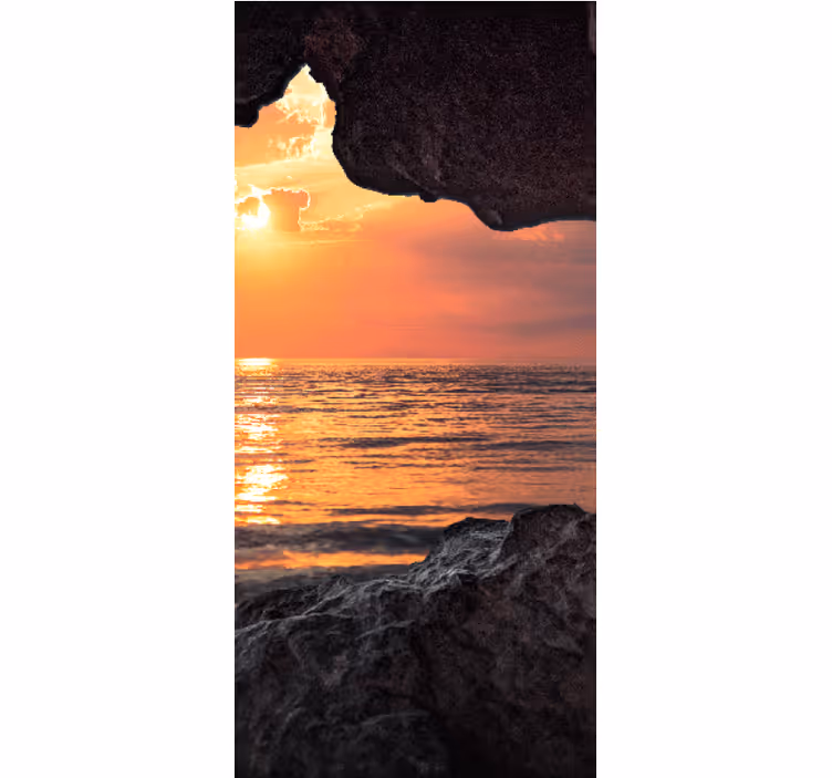 Origineller Rollo 3d-höhle sonnenaufgang ozean - TenStickers