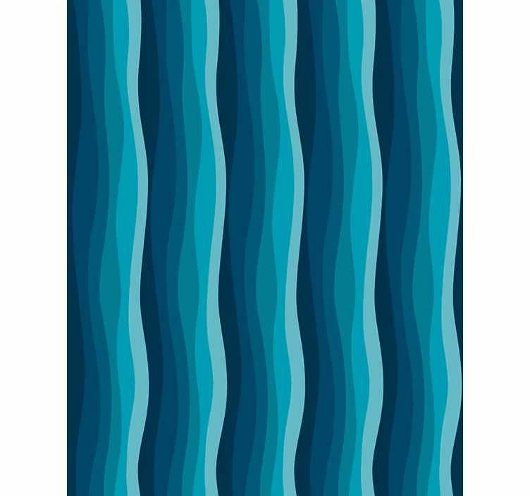 Rollo Fenster Wohnzimmer welliges blaues muster - TenStickers