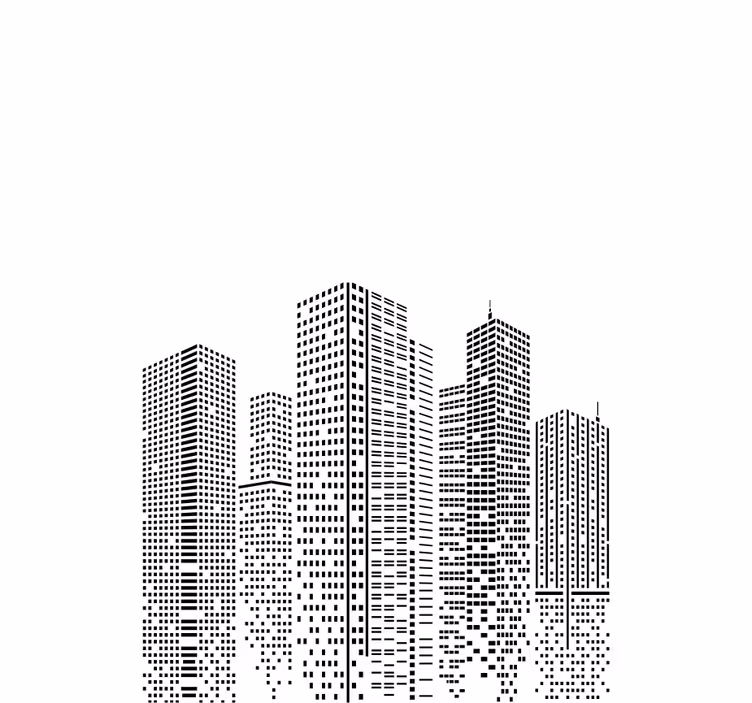 Origineller Rollo Skyline-büro - TenStickers