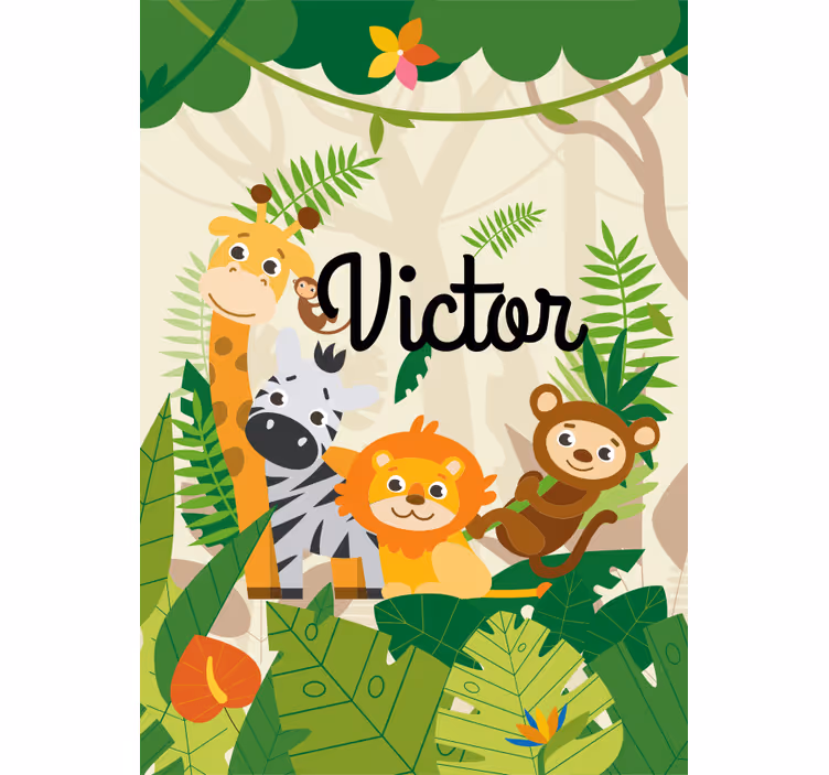 rollo für Kinder "Custom jungle animals""Benutzerdefinierte Dsch - TenStickers