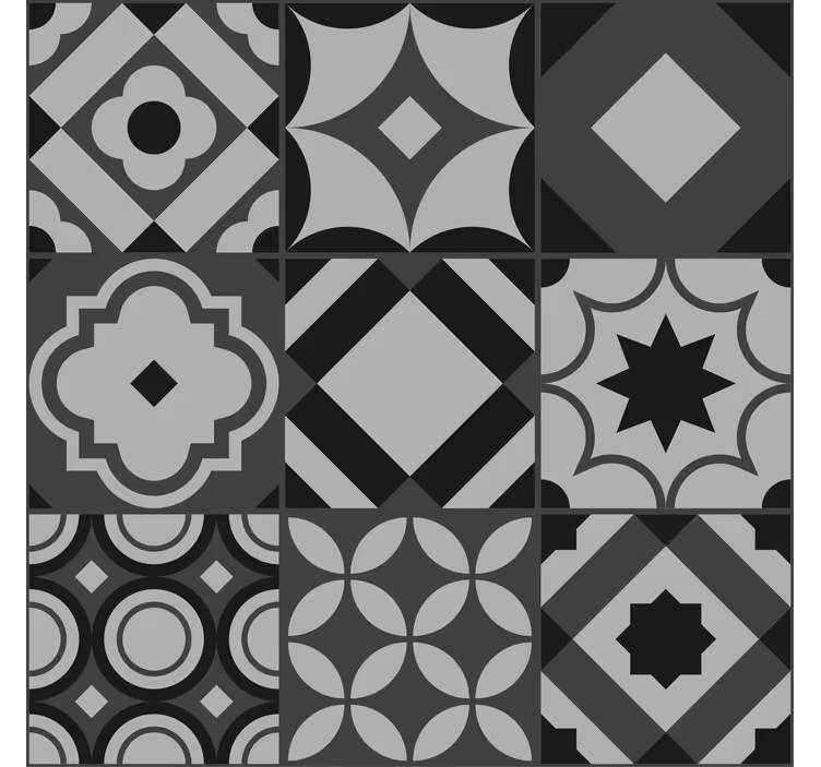 Küche Rollos schwarze fliesen - TenStickers