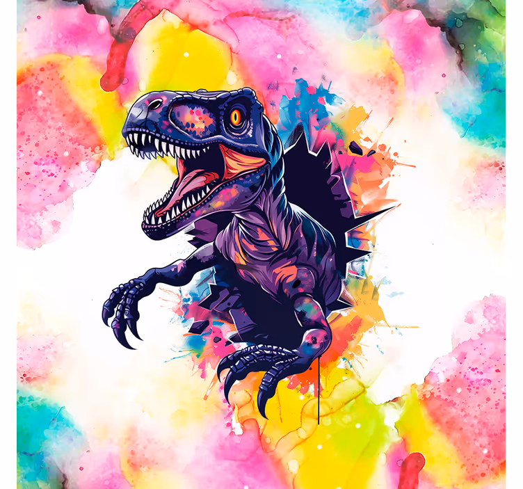 Dinosaurier Rollos gesättigte farben velociraptor - TenStickers