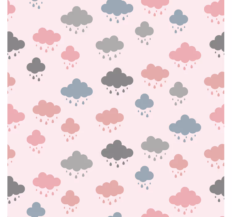 Wolken Rollo rosa und grauer regen - TenStickers