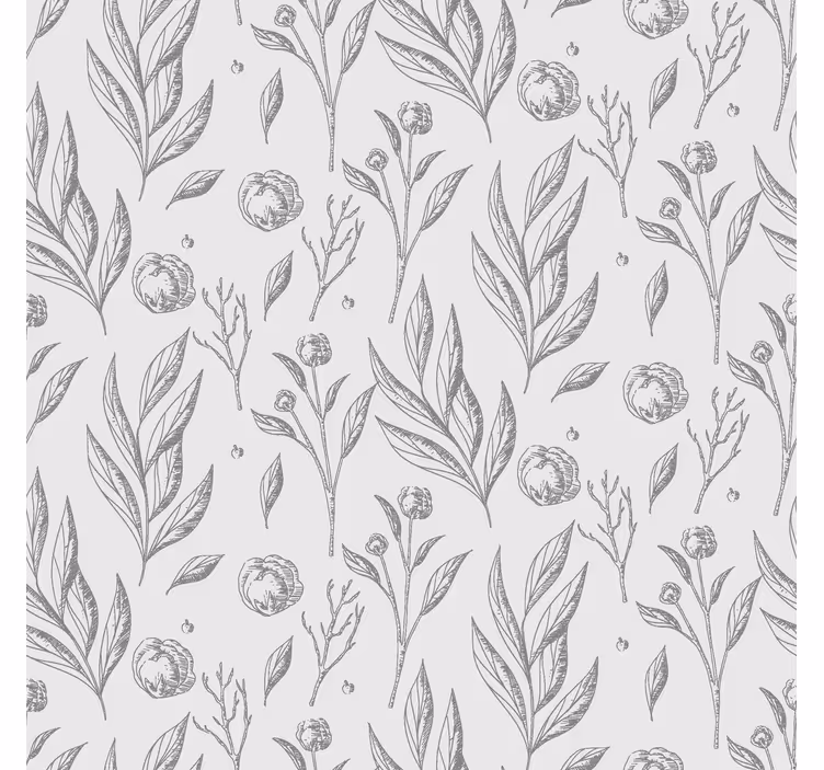 Rollos Skandinavisch graues blumenmuster - TenStickers