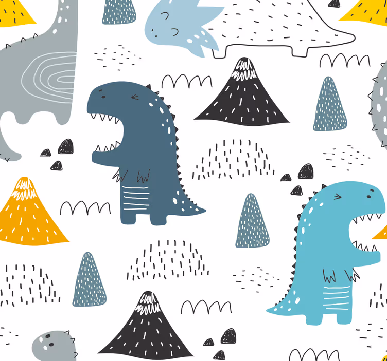 Rollo Fenster Dinosaurier skandinavisches muster - TenStickers