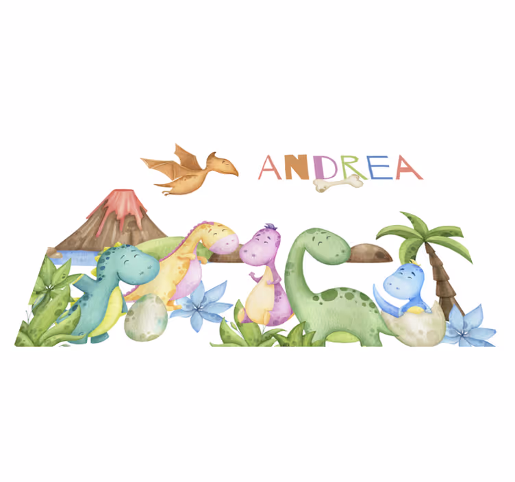 Tischset mit Namen jurassic-szene - TenStickers