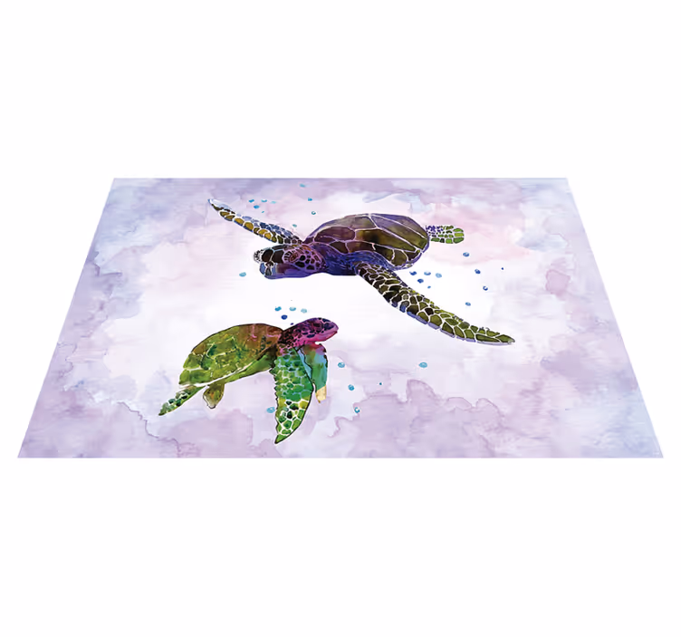 Tischsets originell mit bunter schildkrötenillustration - TenStickers