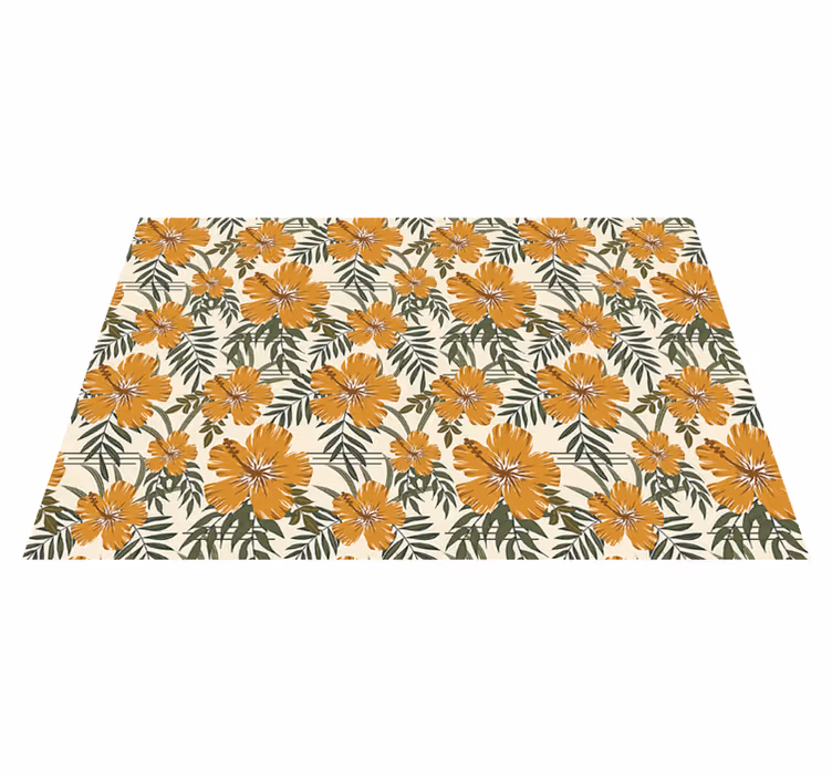 Tischset Print Gelbe tropische Blumen - TenStickers