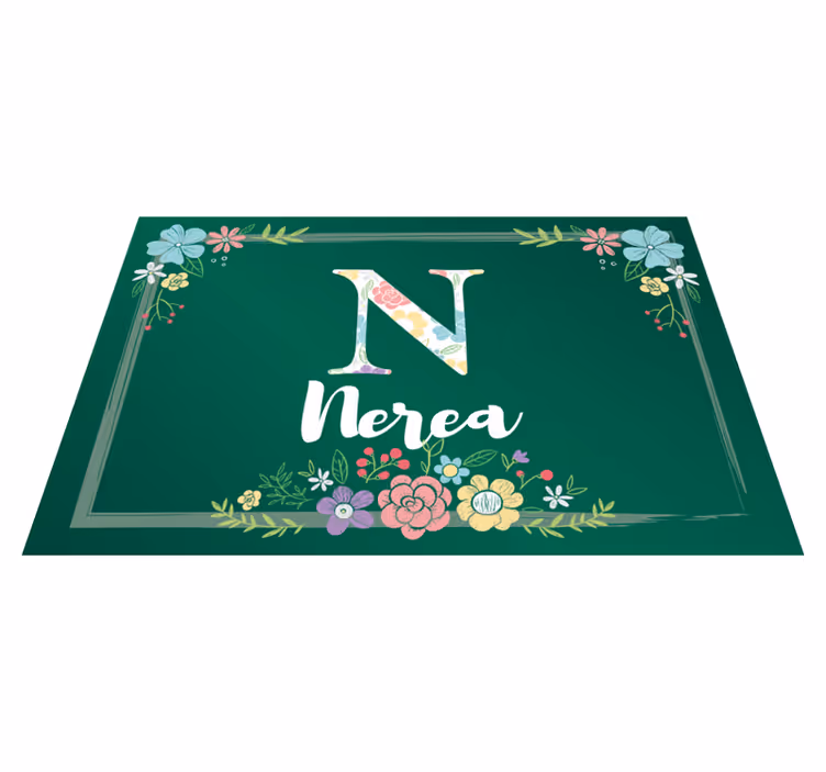 Tischset mit namen im floralen initialdesign - TenStickers